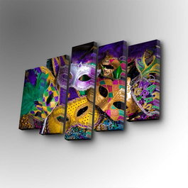 Wallity 5PUC-107 Cuadro Decorativo en Lienzo de 5 Piezas Multicolor